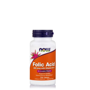 Now - folic acid 800 mcg with vitamin b-12 - folsav b-12 vitaminnal - 250 tabletta