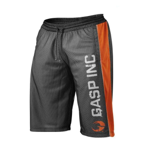 Gasp inc - ultimate mesh shorts - fekete/narancs edzőnadrág (bn)