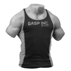 Gasp inc - two color rib tank - fekete-szürke edzőtrikó (bn)