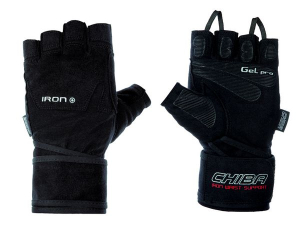 Chiba gloves - iron ii wrist support gloves - csuklószorítós edzőkesztyű - fekete