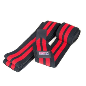 Gorilla wear - knee wraps - térdbandázs - fekete/piros - 200 cm