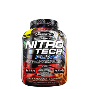 Muscletech - nitro tech power - whey protein peptide muscle growth formula - 4 lbs - 1810 g (nd)
