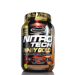 Muscletech - nitro tech 100% whey gold - whey protein peptides & isolate - 2,5 lbs - 1130 g (hg)