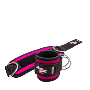 Power system - premium ankle straps gym babe ps 3450 pi - fekete-pink tépőzáras bokapánt