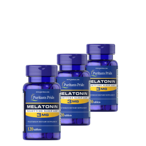 Puritan's pride - melatonin 3 mg - nighttime sleep aid - 3 x 120 tabletta