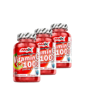 Amix - vitamin c 1000 with rose hip extract - timed release absorbtion - 3 x 100 kapszula