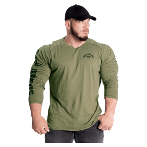 Gasp inc - throwback long sleeve tee - férfi hosszúujjú póló - mosott zöld