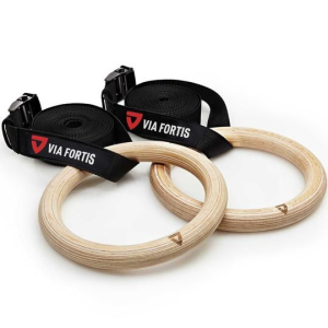 Via fortis - premium gym rings - prémium torna gyűrű szett - 500 cm hevederrel